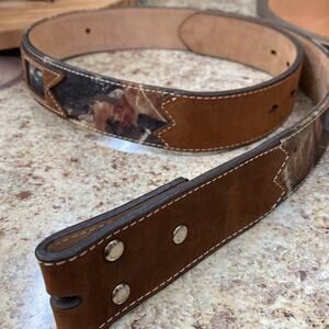 Nocona men’s 34 camo leather belt no buckle